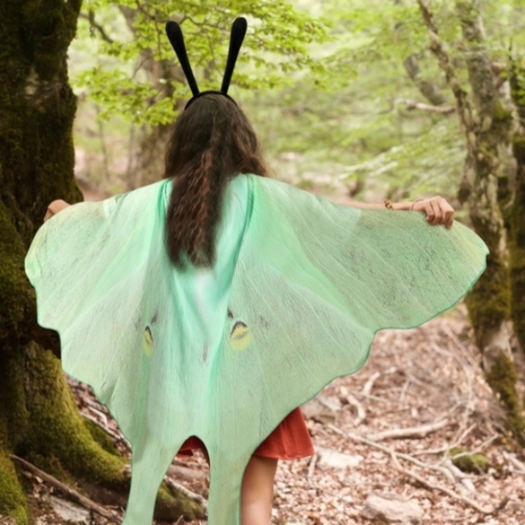 Mint Green Luna Moth Festival Butterfly Costume Set Fairy Wings Butterflies - Picture 5 of 12